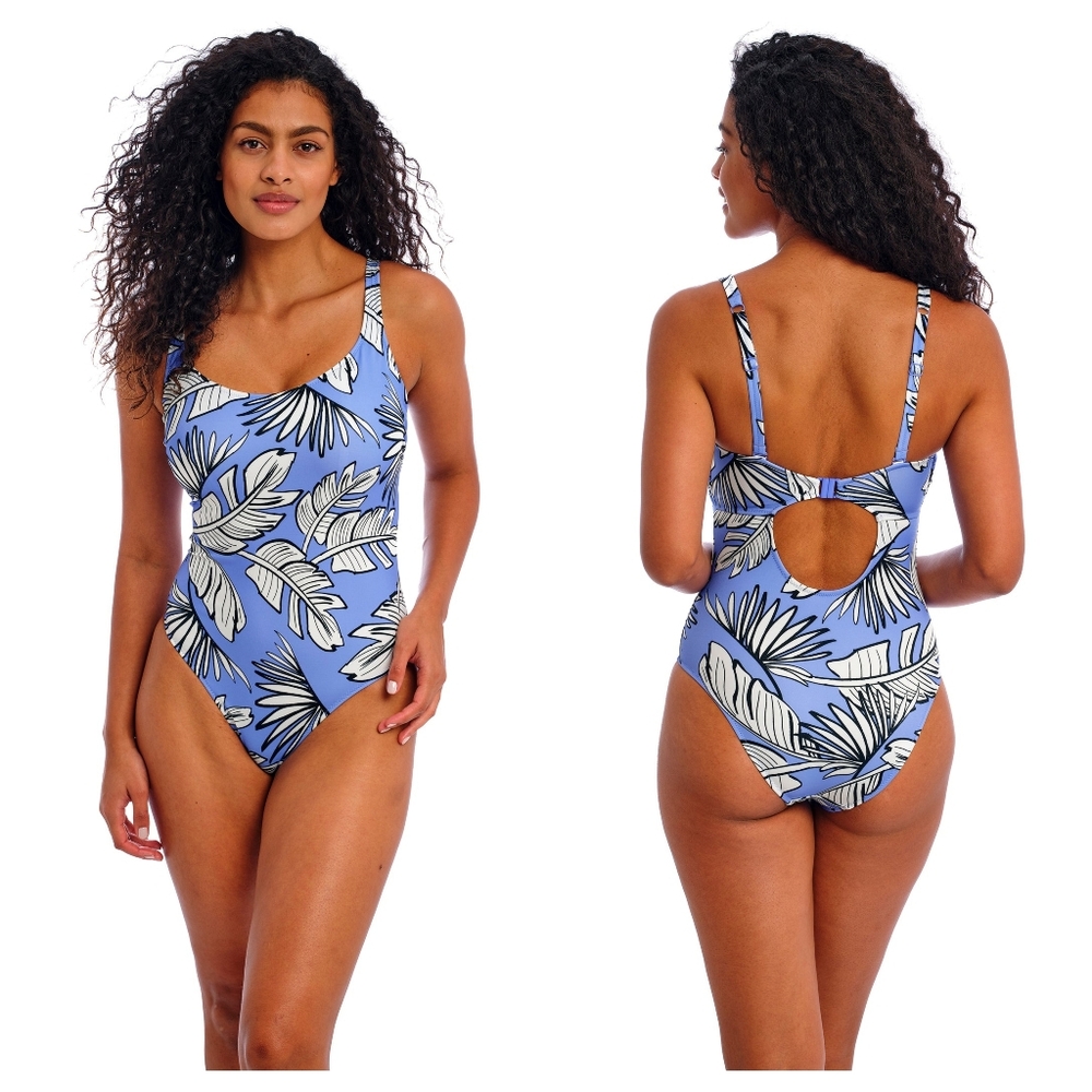 Freya Blue Tropical Leaf One-Piece Swimsuit